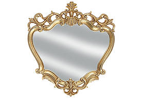 Фігурне настінне дзеркало в золотистій рамі 41*44.5*3см Бароко стиль, полістоун