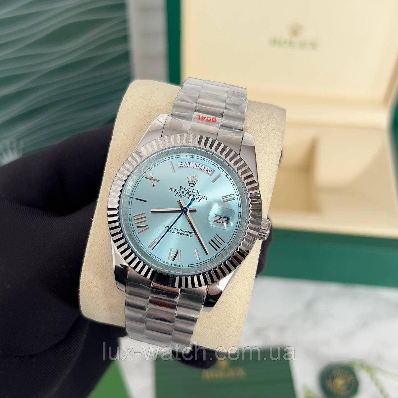 Годинник наручний Rolex Day — Date Oyster Perpetual Silver-White