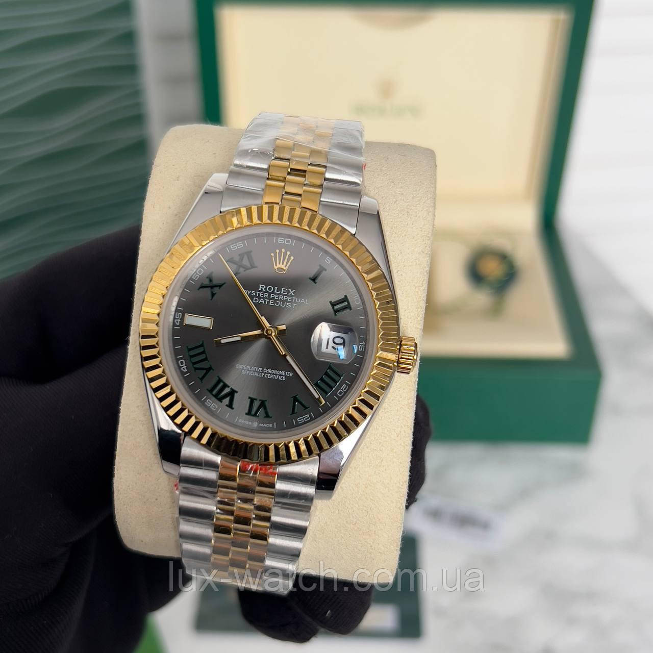 Наручний годинник R/o/l/e/x/ DateJust Oyster Perpetual Silver/Gold-Grey