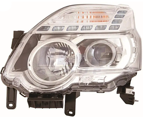 Фара ліва Nissan X-Trail T31 10-14 (H11/H1/WY21W/W5W) TYC ел., з коректором, без ламп, з кришкою