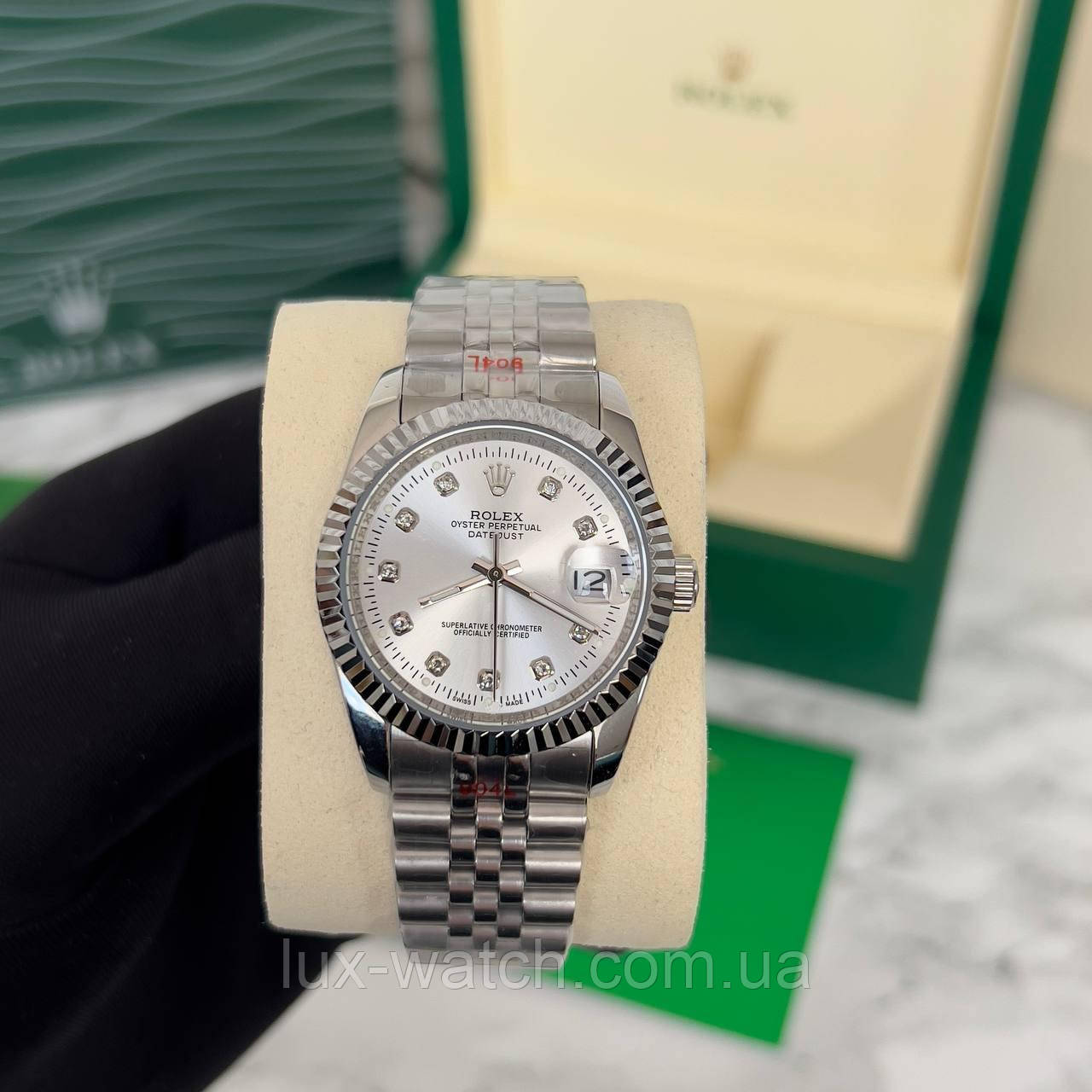 Наручний годинник R/o/l/e/x/ Datejust 36 mm Diamond Silver-Pearl