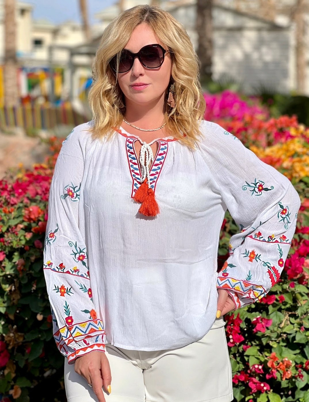 Жіноча вишиванка з тонкої натуральної тканини (з M по 2XL), фото 1