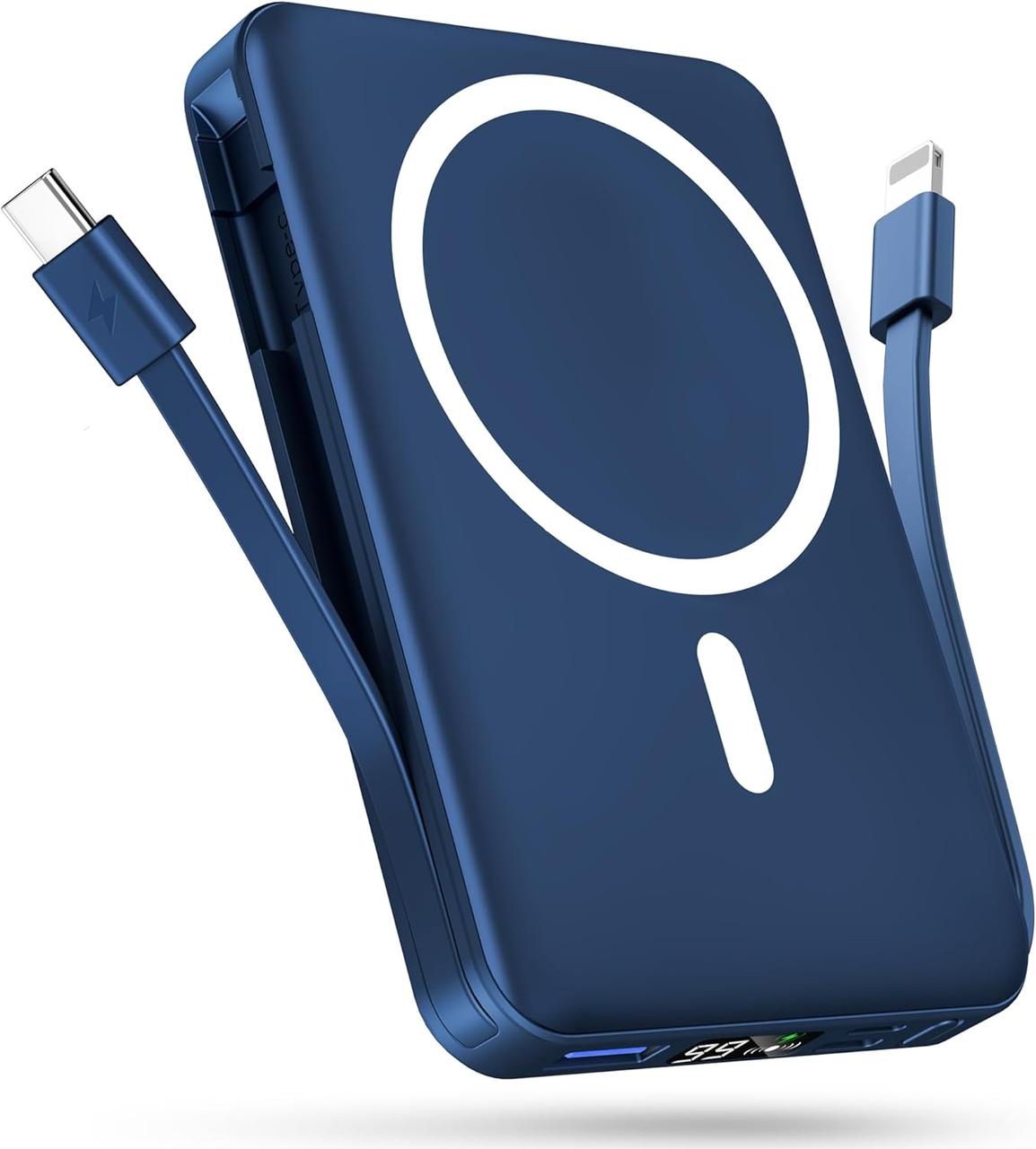 СТОК без пакування AOGUERBE Magnetic Power Bank, складний бездротовий портативний зарядний пристрій ємністю 10 000 мАч