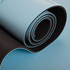 Килимок для йоги Record 183x68x0,5см для занять фітнесом і йогою з розміткою. М'ятний