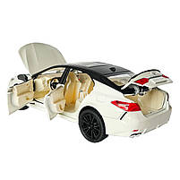 Машинка металева Toyota Camry Sport 2018 Тойота Камрі 1:24 біла світло звук відкриваються двері баг капот резинові колеса, фото 4