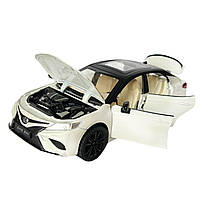 Машинка металева Toyota Camry Sport 2018 Тойота Камрі 1:24 біла світло звук відкриваються двері баг капот резинові колеса, фото 7