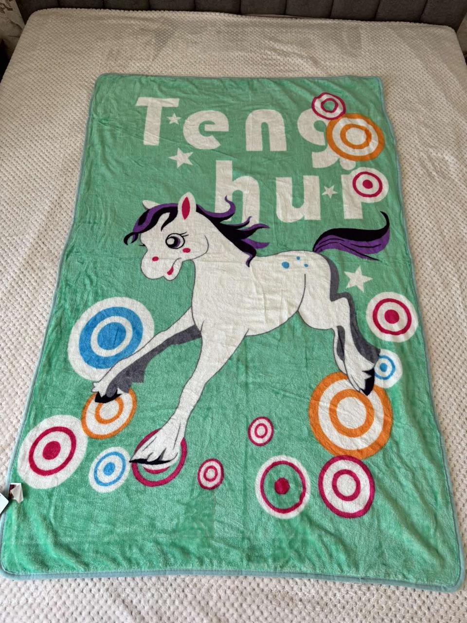 Дитячий плед мікрофібра 140х95 см у подарунковому пакуванні Єдиноріг, фото 1