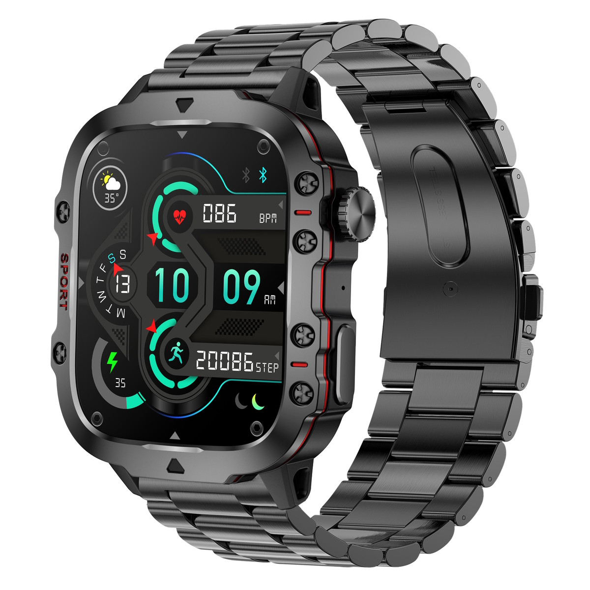UWatch Розумний смарт годинник Smart Expert Nano Steel, 2 ремешка