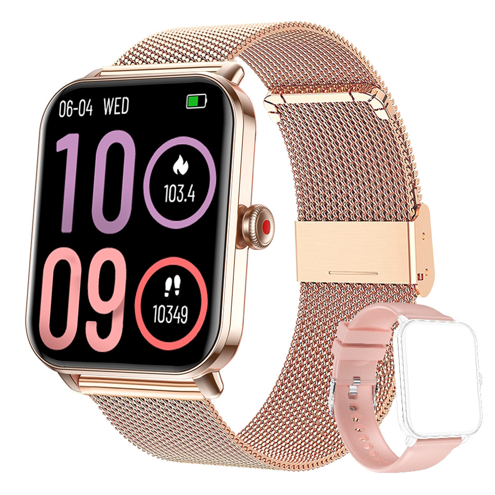 UWatch Розумний смарт годинник Smart Eva Gold, 2 ремешка