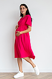 Малинова легка сукня для вагітних і годуючих з секретом годування вільної посадки 42, фото 3