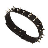 Чокер шкіряний чорний із шипами 2 ряди NO TABOO, фото 2