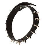 Чокер шкіряний чорний із шипами 2 ряди NO TABOO, фото 3