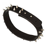 Чокер шкіряний чорний із шипами 2 ряди NO TABOO, фото 5