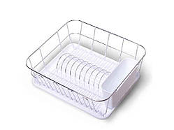 Сушарка для посуду 37*33*13,5 см. (бiлій) 0763D ТМ KAMILLE