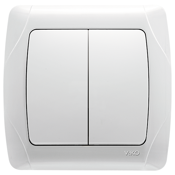 Вимикач 2-кл. білий ViKO Carmen, фото 1