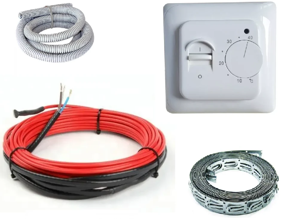 Комплект 4Heat CableKit Standart-600 нагрівальний кабель з механічним терморегулятором, 3.4-4.2 м2