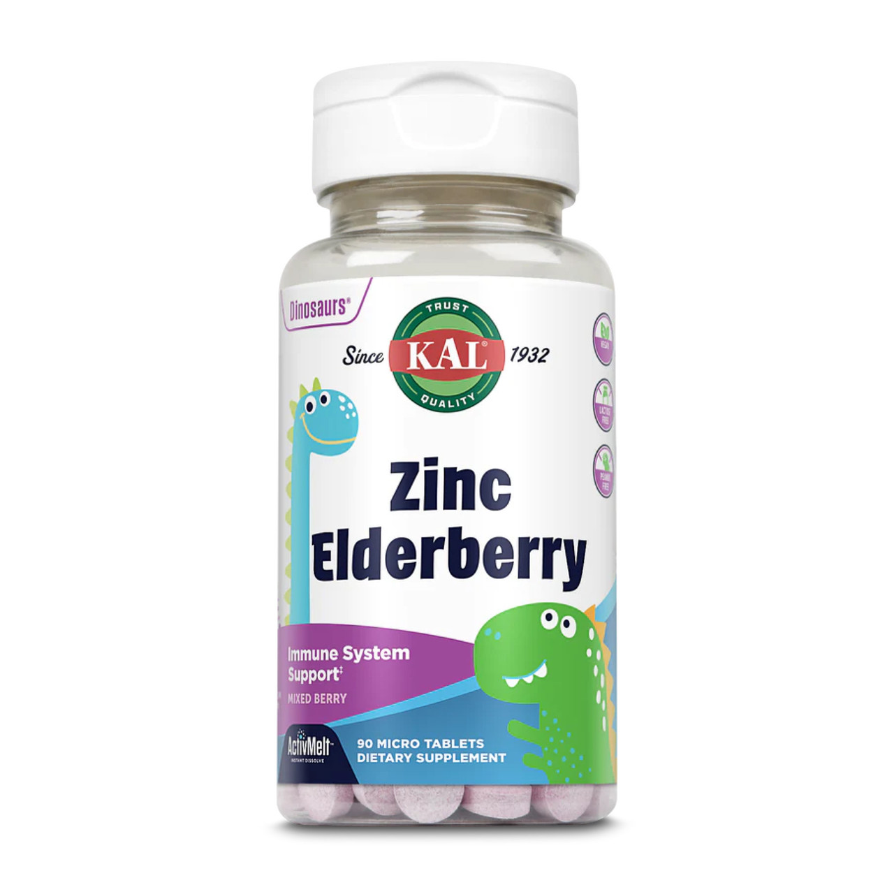 Цинк для дітей KAL Zinc Elderberry 5mg 90 таблеток Berry
