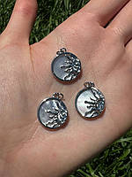 Підвіска 14 мм колір родий гіпоалергенний сплав)