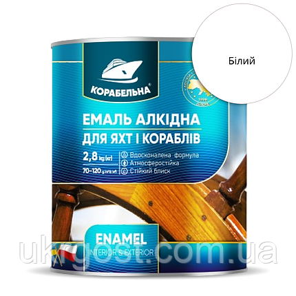 Емаль алкідна Корабельна ПФ-115 Білий глянець 0,9 кг, фото 1