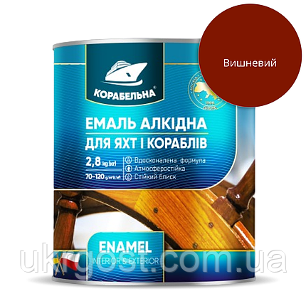 Емаль алкідна Корабельна ПФ-115 Вишневий глянець 2,8 кг, фото 1