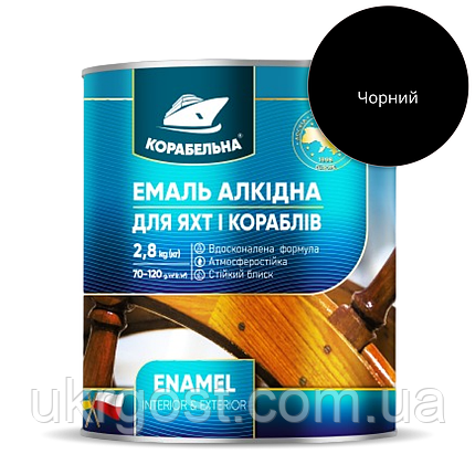 Емаль алкідна Корабельна ПФ-115 Чорний глянець 50 кг, фото 1