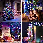 Гірлянда LED Роса, 10 м, на батарейках, Royalstar, Різнокольоровий / Світлодіодна новорічна гірлянда проволка, фото 7