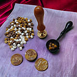 Набір для сургучного друку Факсиміле Друк з літерою P+ сургуч + ложка для плавлення сургуча, фото 6