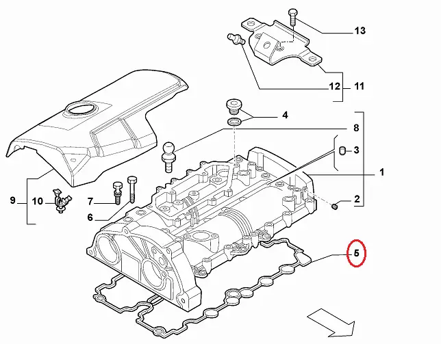 Прокладка клапанної кришки товста на Fiat Ducato 244 (2002-2006) 2.3JTD, 504019494, Hanswerk, Польща, фото 1