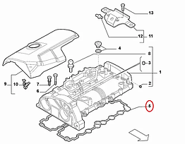 Прокладка клапанної кришки товста на Fiat Ducato 250 (2006-2014) 2.3JTD, 504019494, Hanswerk, Польща