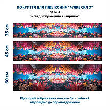 Покриття для підвіконня, м'яке скло з фотодруком Коралові рифи, 35 х 100 см, ПО-tx419, фото 4