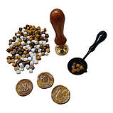 Набір для сургучного друку Факсиміле Друк з літерою P+ сургуч + ложка для плавлення сургуча, фото 2