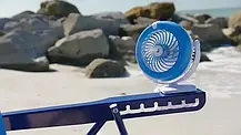 Міні вентилятор USB Mini Fan Синій, акумуляторний вентилятор на прищіпки 360 градусів розпилювач води, фото 5