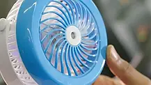 Міні вентилятор USB Mini Fan Синій, акумуляторний вентилятор на прищіпки 360 градусів розпилювач води, фото 2
