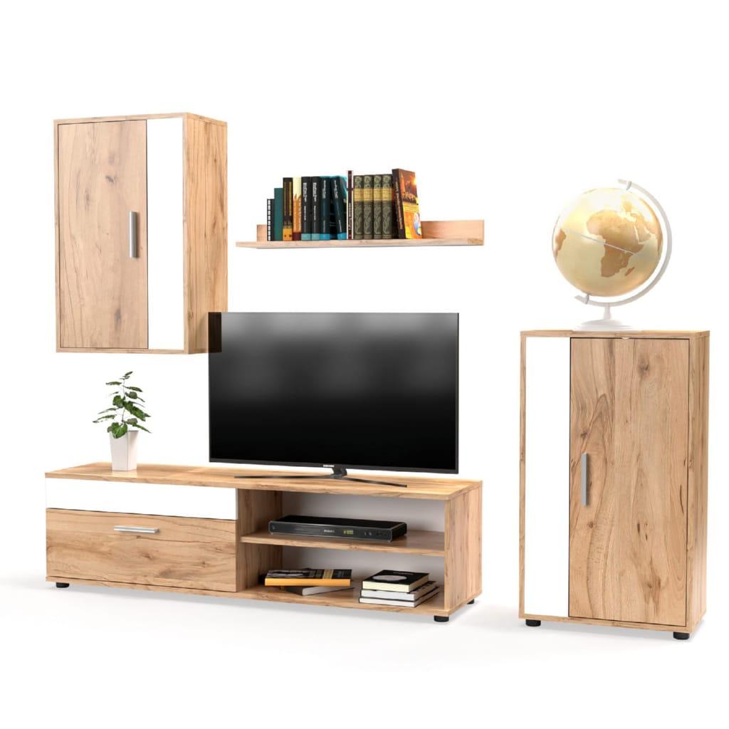 Стінка у вітальню сучасна класика з 4 меблів, Меблевий гарнітур для вітальні з 2 шафами та тв тумбою, фото 1