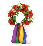 Вінок український - дорослий з квітами 3434