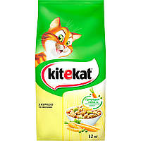 Сухий корм для дорослих кішок KiteKat (КітіКет) з куркою та овочами 12 кг