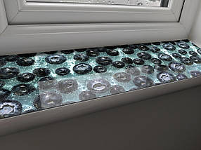 Покриття для підвіконня, м'яке скло з фотодруком Чорниця у воді з бульбашками, 35 х 100 см, ПО-tx404, фото 2