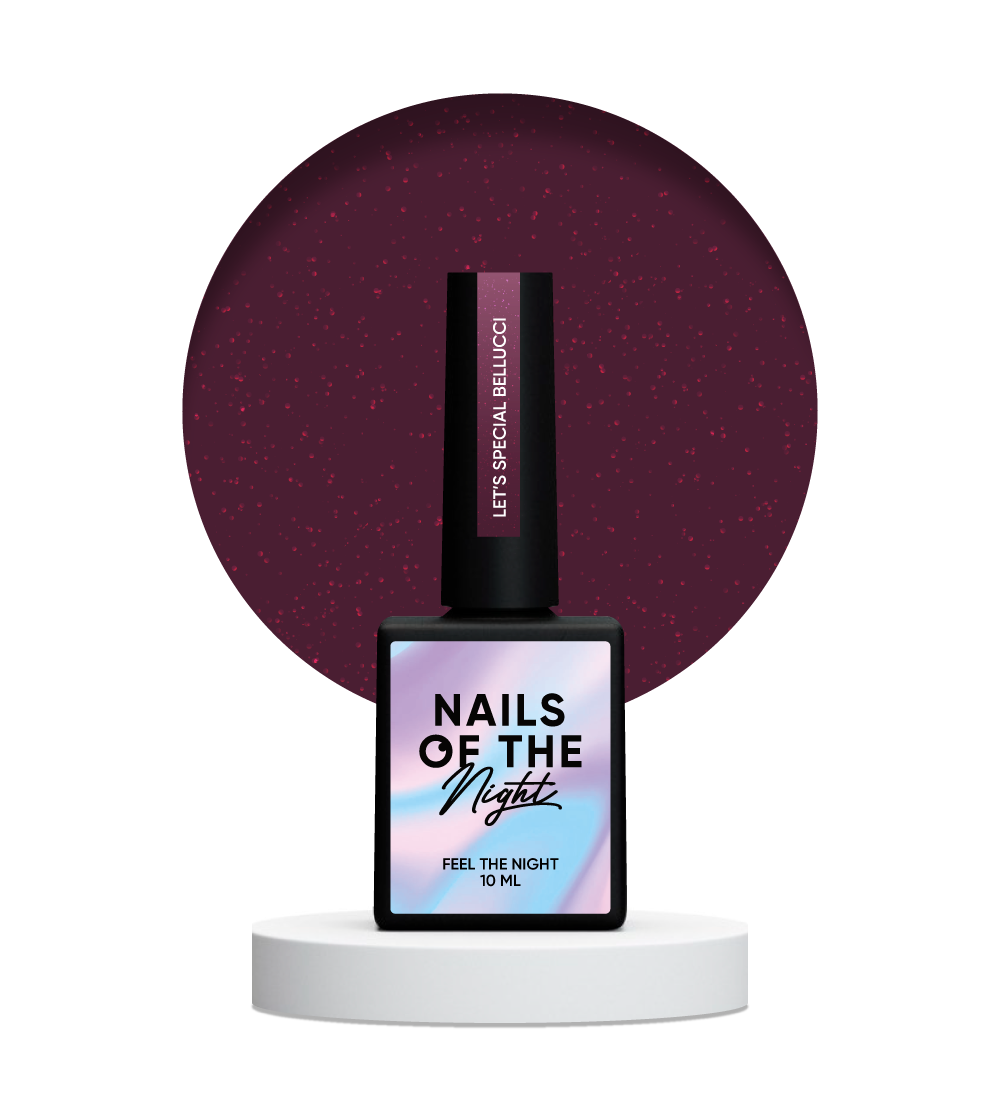 NAILSOFTHENIGHT Let’s special Bellucci — бордовий світловідбиваючий гель-лак, 10 мл, фото 1