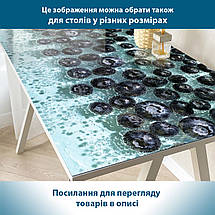 Покриття для підвіконня, м'яке скло з фотодруком Чорниця у воді з бульбашками, 35 х 100 см, ПО-tx404, фото 4