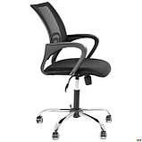 Крісло офісне Веб хром спинка сітка чорна для роботи та навчання школяреві, фото 4