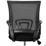 Крісло офісне Веб хром спинка сітка чорна для роботи та навчання школяреві, фото 8