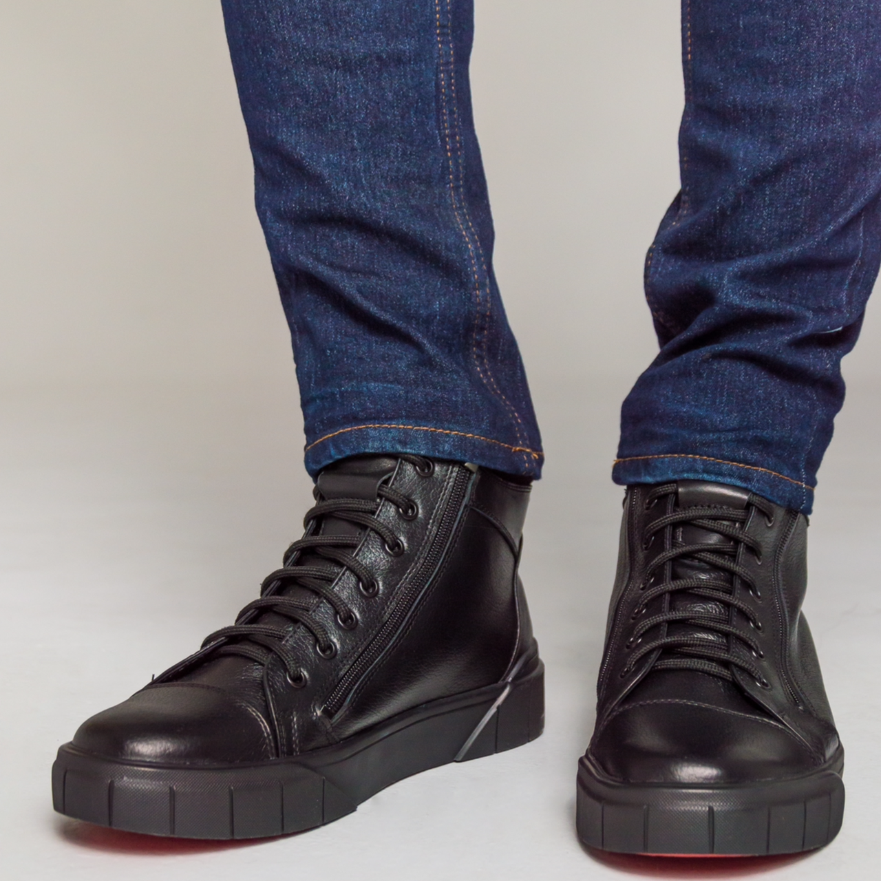 Черевики чоловічі зимові шкіряні чорного кольору "Style Shoes", фото 1