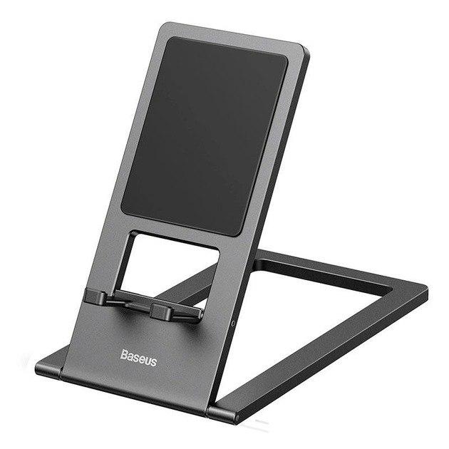 Тримач для смартфона Baseus Foldable Metal Desktop Holder (настільний) Grey LUKP000014, фото 1