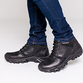 Черевики чоловічі зимові шкіряні чорного кольору "Style Shoes"