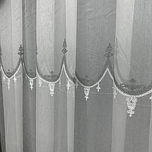 Бамбукова тюль №5065 у вітальню, спальню на відріз сіра, фото 4