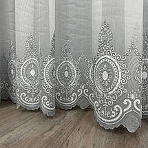 Бамбукова тюль №5065 у вітальню, спальню на відріз сіра, фото 5