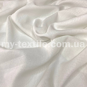 Лляна тканина однотон натуральна бавовна з віскозою 140 см Молоко