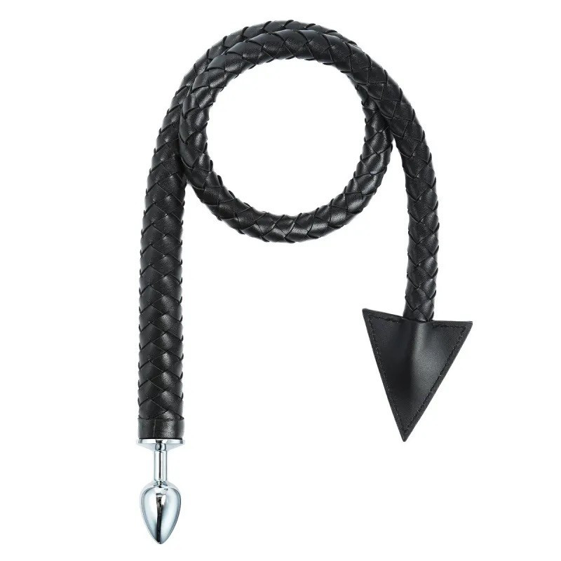 Анальна пробка з довгим чорним хвостом Leather Tail with Metal Plug Bomba💣