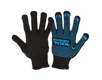 Рукавички трикотажні EXTRA з ПВХ-крапками, чорно-сині Так