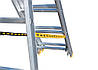 Сходи алюмінієві 3-х секційні 3х7 ступенів h=5100 мм max 150 кг Так, фото 8